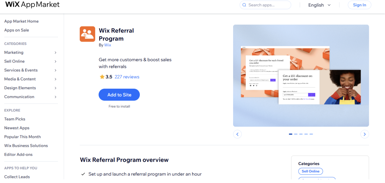 Wix Referral Program App 